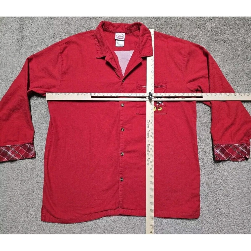 Vintage Mickey & Co. Size L Red Disney Mickey Mouse Button Up Pajama‎ Shirt Top - Picture 14 of 16
